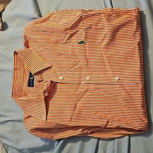 Men's size large orange stripe button down